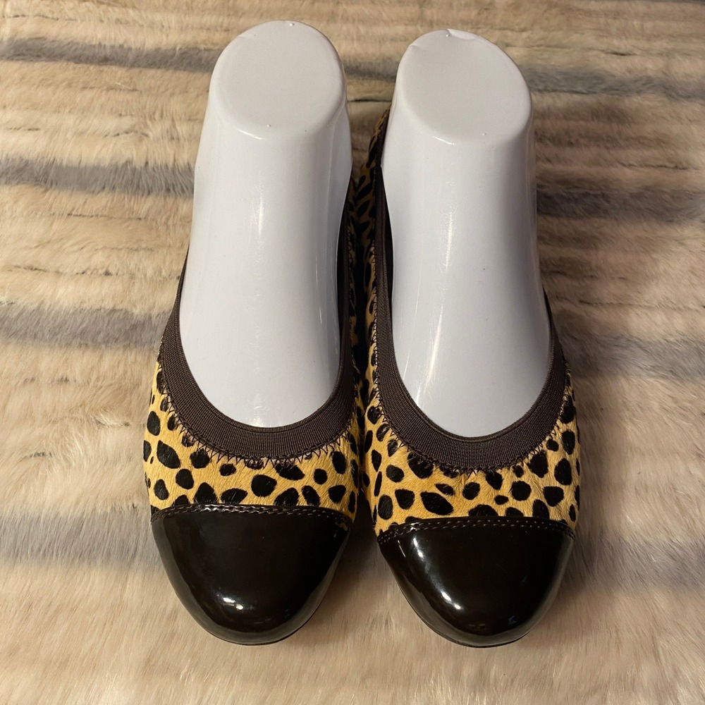 Geox Respira Animal Print Ballet Flats Cap Toe Comfort Shoes EU 37, US 6.5 EUC